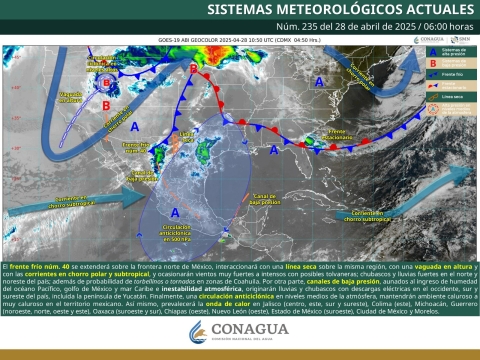 Última semana de abril traerá temperaturas calurosas y probabilidad de lluvias dispersas para Morelos
