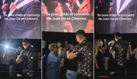 Función de Juan Gabriel en cine se vuelve fiesta con baile y &#039;shots&#039; | VIDEO