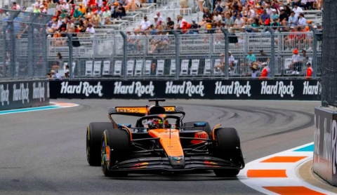 Oscar Piastri lidera la única práctica del GP de Miami 2025 tras una sesión accidentada