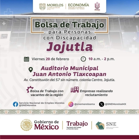 Personas con discapacidad podr&aacute;n aspirar a un trabajo en esta jornada destinada especialmente para ellas.