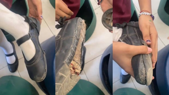 Estudiante se viraliza por ingeniosa solución a problema con zapatos rotos