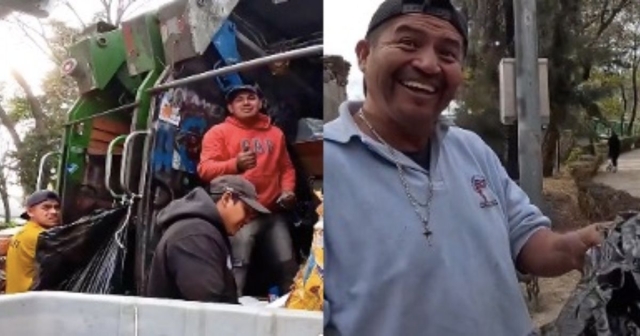 Tiktoker sorprende a recolectores de basura con regalos costosos