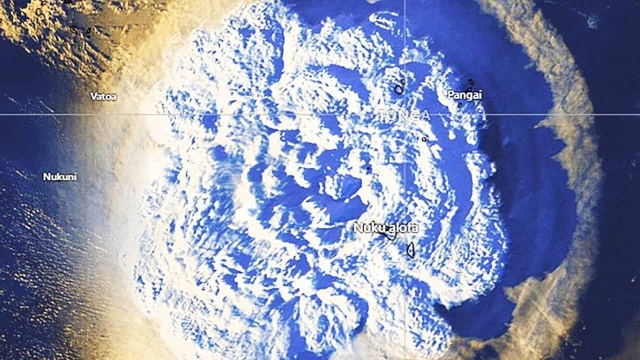 Erupción del volcán de Tonga, la más ruidosa desde 1883.