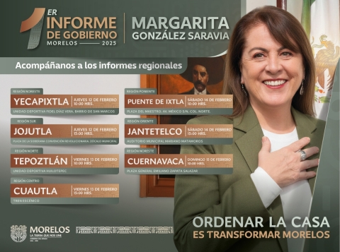 Anuncia Margarita Gonz&aacute;lez Saravia que presentar&aacute; siete informes regionales para rendir cuentas de frente al pueblo