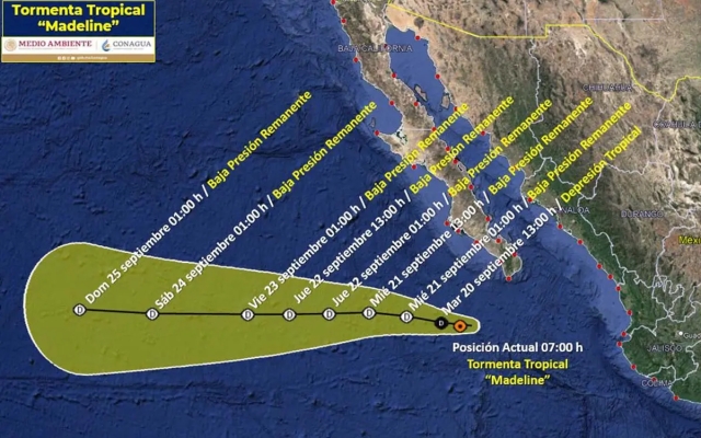 Tormenta tropical &#039;Madeline&#039; se aleja... pero las lluvias seguirán