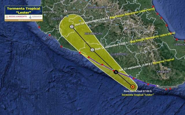 Clima en México: Tormenta Tropical “Lester” tocará tierra hoy sábado; estos estados se verán afectados