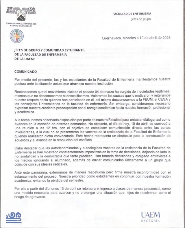 En Facultad de Enfermer&iacute;a buscar&aacute;n clases presenciales