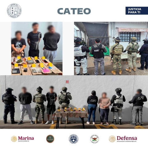 Los detenidos fueron identificados como Marcos Eduardo “N”, Víctor “N”, María del Carmen “N” y una adolescente de 16 años de edad.