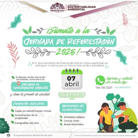 Invitan a sumarse a campaña de reforestación en Puente de Ixtla