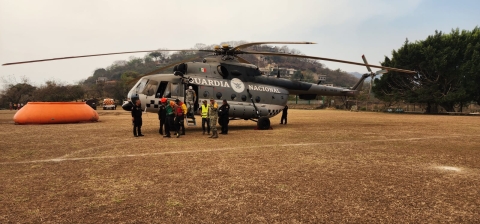   Una brigada de la Guardia Nacional arribó a Tepoztlán para sumarse a los trabajos.
