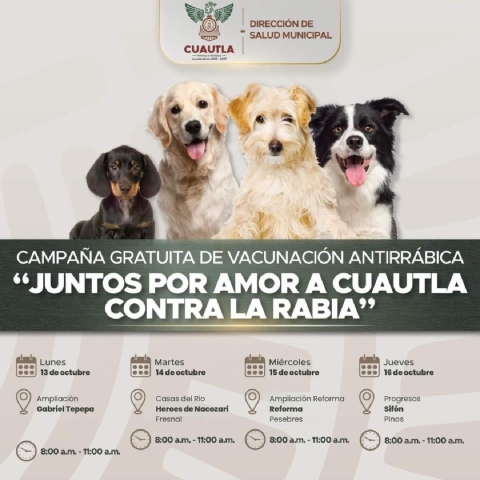 Amplían campaña “Juntos por Amor a Cuautla Contra la Rabia”