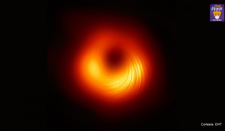 Observan por primera vez los campos magnéticos en el borde de un agujero negro  