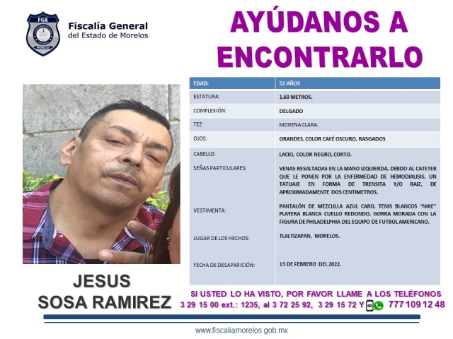 Un hombre desapareció en Tlaltizapán