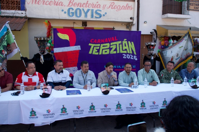 Presentan autoridades tur&iacute;sticas y municipales el Carnaval de Tepoztl&aacute;n 2026