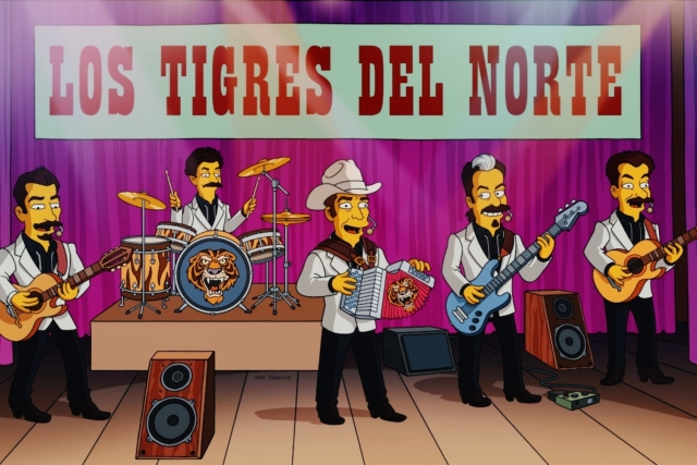 Los Tigres del Norte debutan en Los Simpson con un corrido original dedicado a Homero y el Hombre Abeja