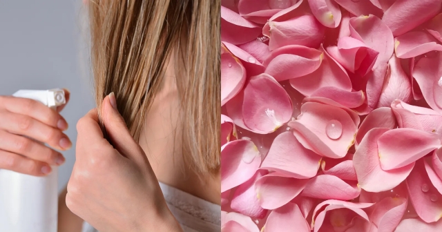 Mascarilla de agua de rosas para el cabello, no más caída ni puntas abiertas