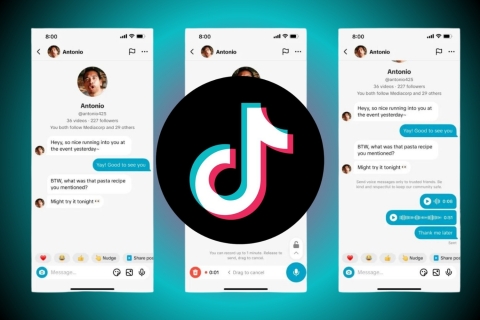 TikTok incorpora notas de voz, imágenes y vídeos en sus mensajes directos con medidas de seguridad adicionales