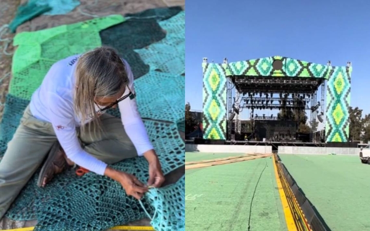 Cielo tejido: Abuelitas transforman el Corona Capital con espectacular crochet