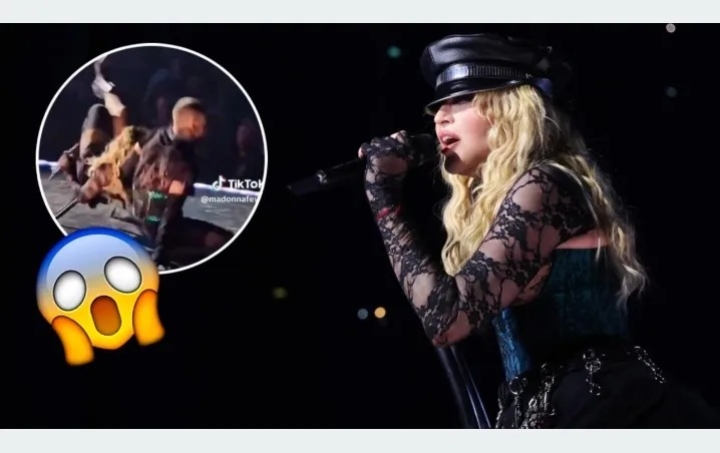 Madonna sufre caída en pleno concierto en Seattle, Washington