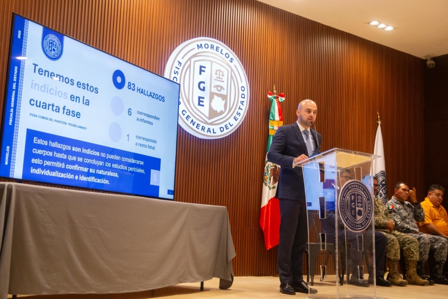 Informa FGE Morelos resultados preliminares de cuarta fase de exhumaciones en panteón 'Pedro Amaro'