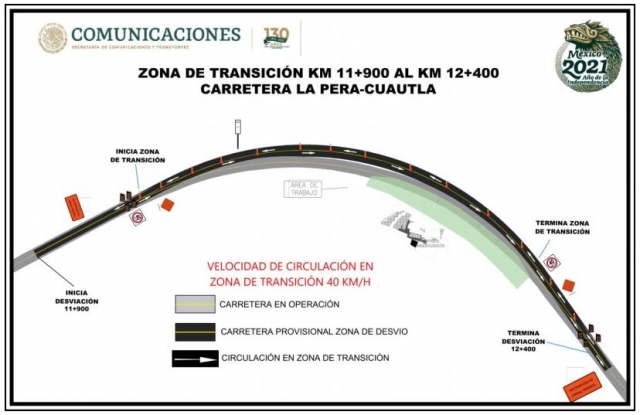 Abren carriles provisionales ante ampliación de carretera La Pera-Cuautla