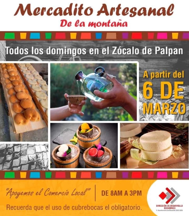 A partir del domingo, instalarán un mercado artesanal en Palpan