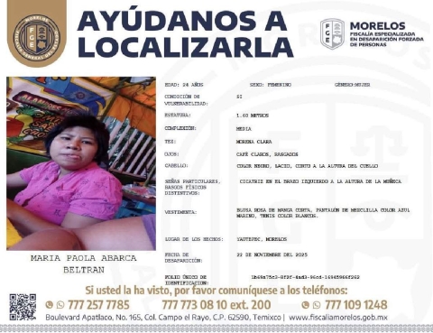 La FGE comenz&oacute; a difundir la ficha de b&uacute;squeda la tarde del lunes.