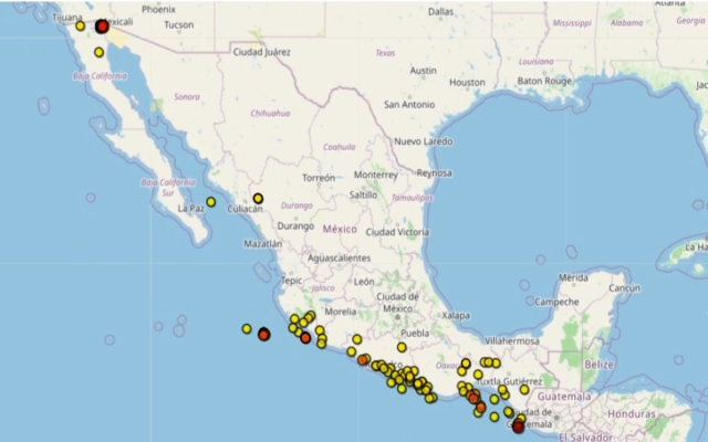 Registran 80 réplicas del sismo en Chiapas y 93 en Mexicali