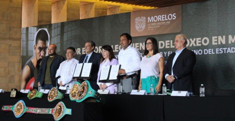 Firma gobernadora convenio con el Consejo Mundial de Boxeo para fortalecer este deporte en Morelos