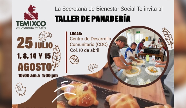 ¡Aprende y diviértete en el &#039;Taller de Panadería Aprendiendo con Mamá o Papá&#039; en Temixco!