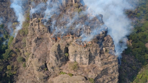Situación actual del evento &#039;Complejo Tepoztlán&#039;, compuesto por tres incendios: ERMI