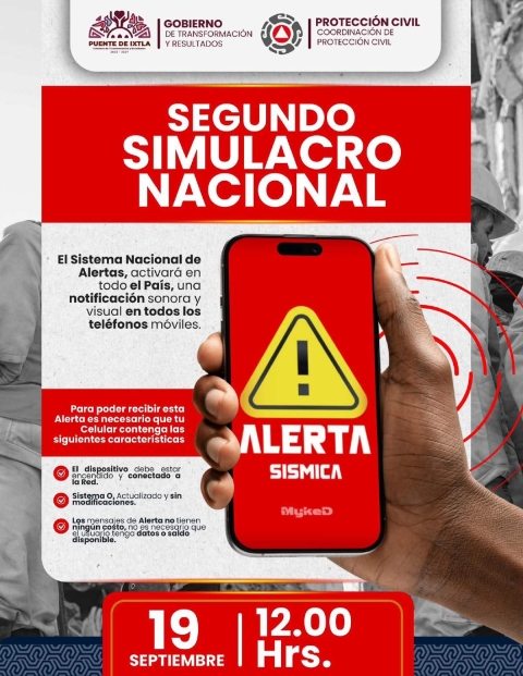Promueven participación en Simulacro Nacional de Sismo en Puente de Ixtla
