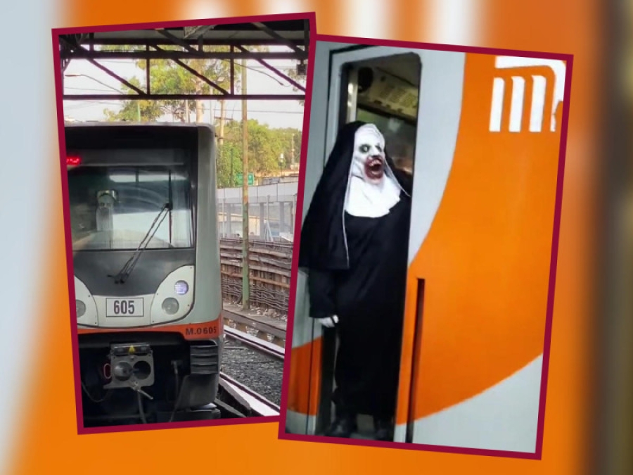 Halloween en el metro: Conductor se disfraza de 'La Monja' y sorprende a pasajeros