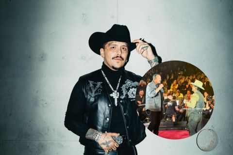Christian Nodal sorprende en palenque al invitar a Pepe Aguilar a cantar y recibir halagos como yerno