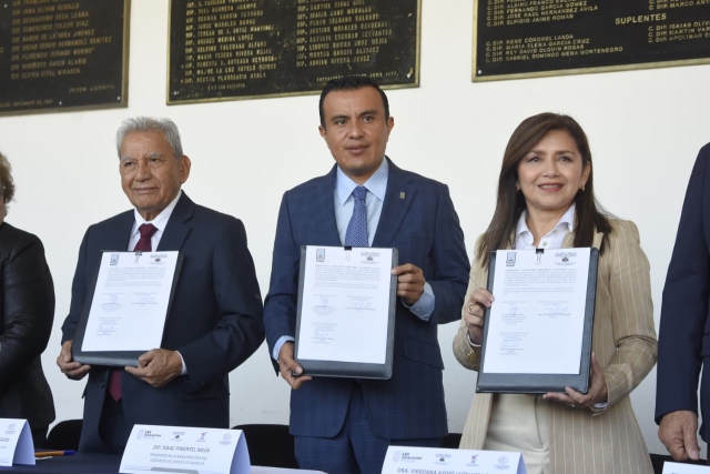Firman Congreso local y UAEM convenio de colaboración; marca precedente histórico para ambas instituciones