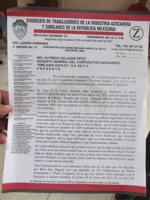 Obreros del IEZ rechazan responsabilidad en la supuesta crisis financiera que ha declarado la fábrica. Sospechan que se puede deber a otros fines.