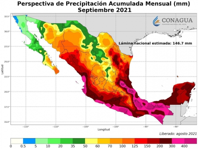 Septiembre, mes con más lluvia en territorio mexicano