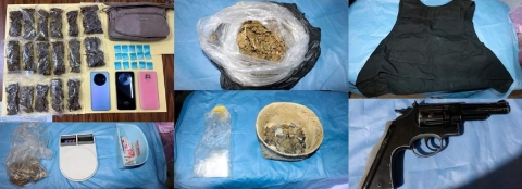 Los objetos incautados quedaron a cargo de las autoridades.