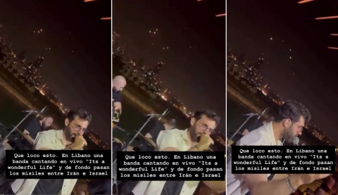 Video viral: Banda toca &#039;Wonderful Life&#039; mientras misiles cruzan el cielo entre Irán e Israel