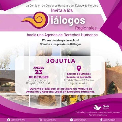 Este jueves se realizará una jornada de consulta en materia de derechos humanos en Jojutla.
