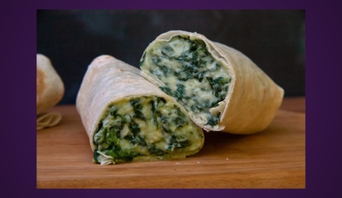 Desayuno saludable: Burritos de queso con espinaca