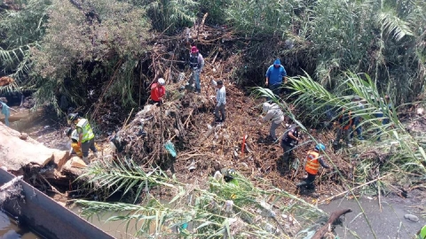 Personal de diversas áreas se ha sumado a las labores de búsqueda.