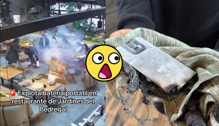 Batería estalla en pleno desayuno: alerta por cargadores externos