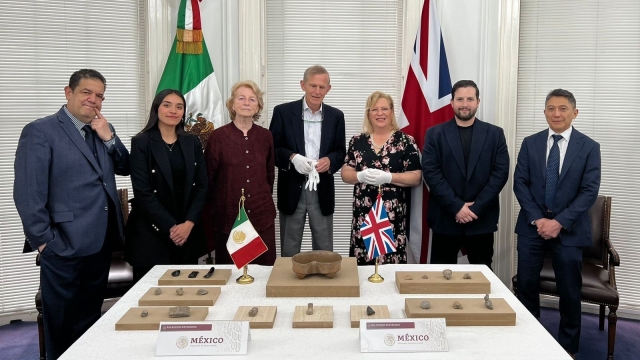 México recupera 19 piezas prehispánicas de Reino Unido