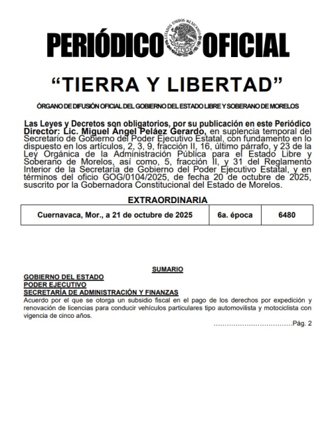 Otorga Gobierno de Morelos subsidio del 50 por ciento en licencias de conducir