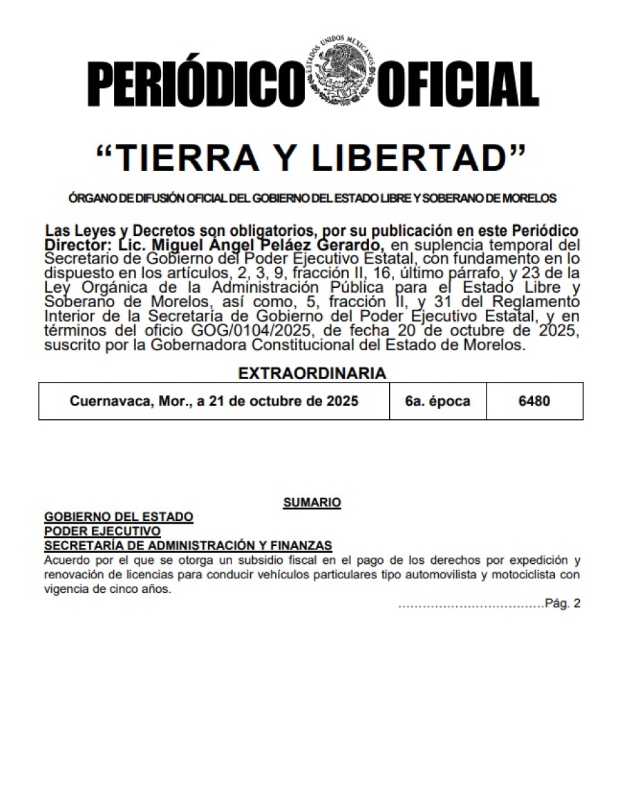 Otorga Gobierno de Morelos subsidio del 50 por ciento en licencias de conducir