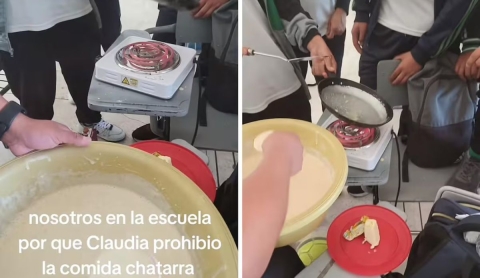 Video viral muestra a estudiantes cocinando hotcakes en clase tras veto alimenticio