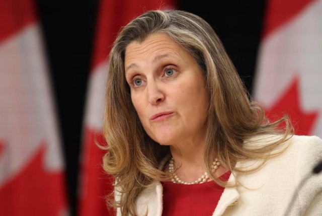 La ministra de Finanzas de Canadá dimite tras desacuerdos con Trudeau