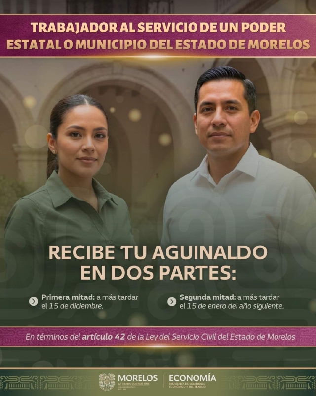 Garantiza gobierno estatal pago de aguinaldo a funcionarios