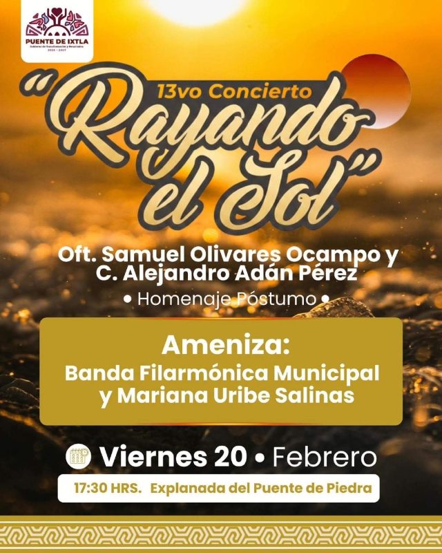 Anuncian concierto &ldquo;Rayando el Sol&rdquo; en el Puente de Piedra